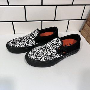 Mens 5.5 Vans Slip-On Pro Skate Shoes 'Cult' Black White Check